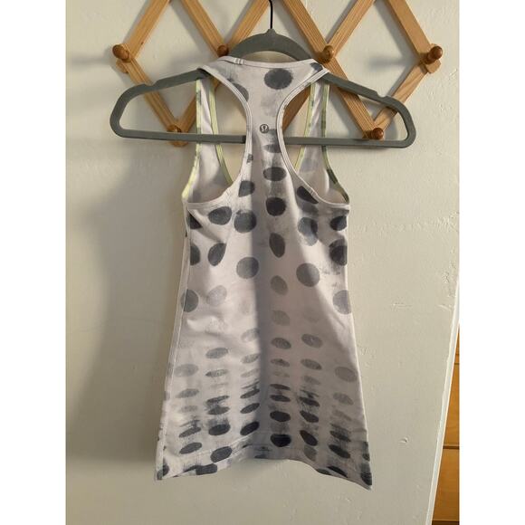 Lululemon Top Women's 0-2 Cool Racerback Tank Seaside Dot White Fossil - Picture 3 of 4